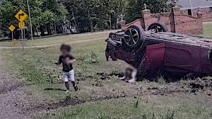 Persecución en Arkansas terminó con niño ileso tras fuerte accidente