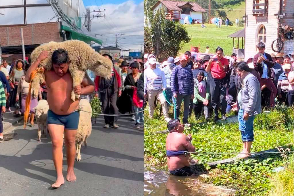 Hombre retenido y castigado según normas comunitarias por intento de hurto de animales